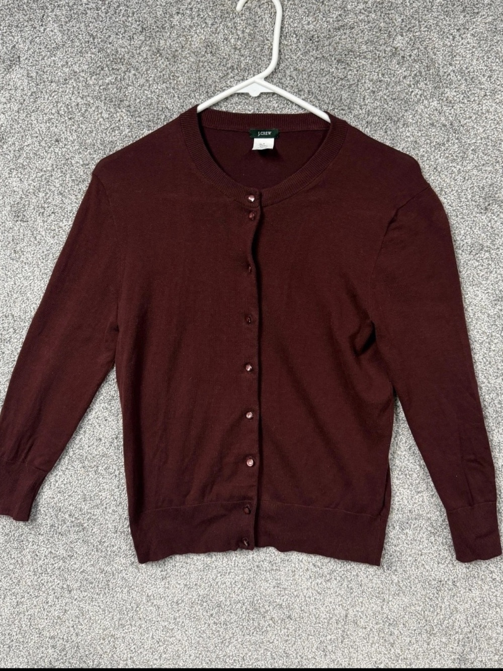 J. Crew Women's Maroon Button-Front Cardigan